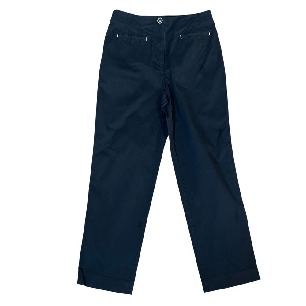Maeve Anthropologie black straight  Light ankle high rise trouser size 10